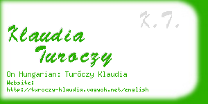 klaudia turoczy business card